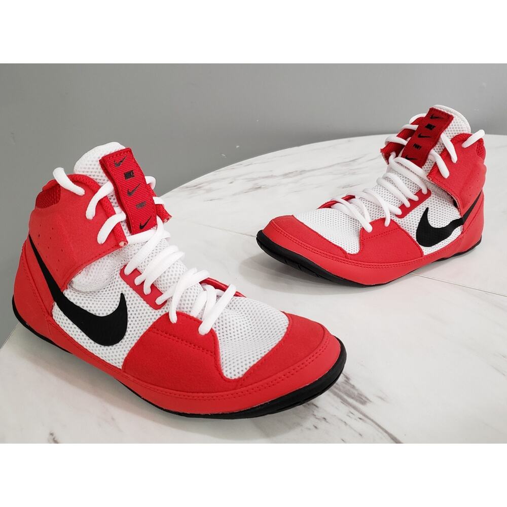 Nike Fury‎ Combat Red White Black Wrestling Shoes boxing Mens AO2416-601 Size 6